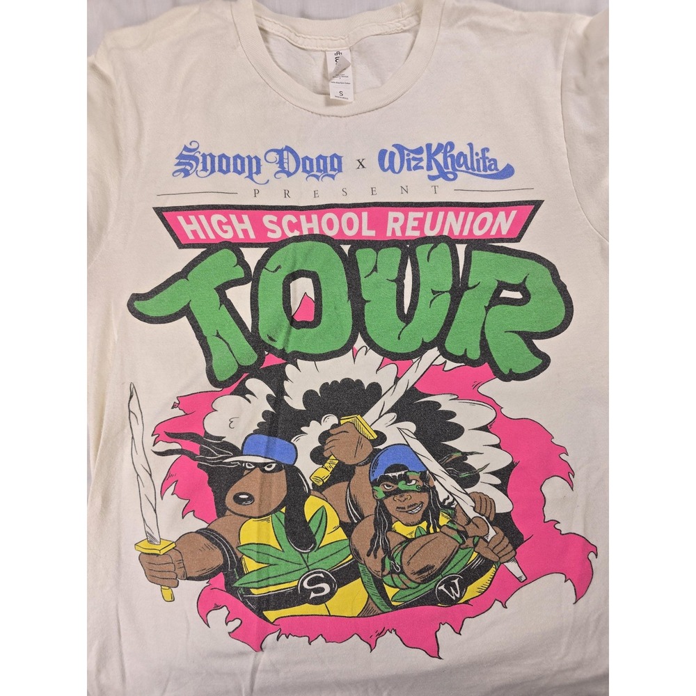Tultex Shirt Mens Small White Snoop Dogg Wiz Khalifa High School Reunion Tee